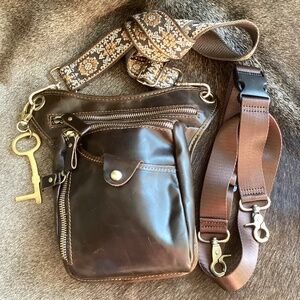 Super Cool Genuine Leather Sling/Cross/Fanny/Bum/Belt Multi Purpose Handbag🦋